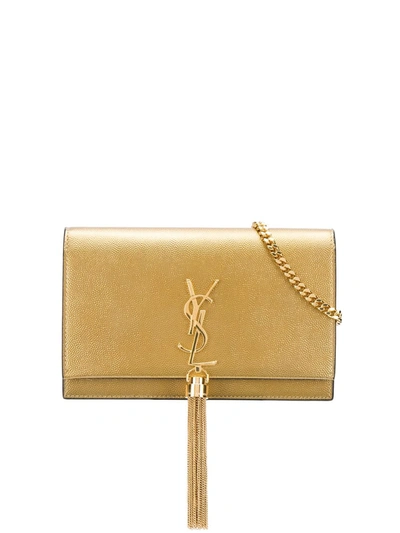 Saint Laurent Small Kate Crossbody Bag In Gold
