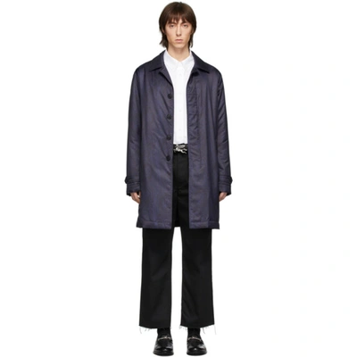 Etro Navy Benessere Paisley Coat In 200 Navy