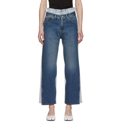 Maison Margiela Blue Double Jeans In 964 Blue