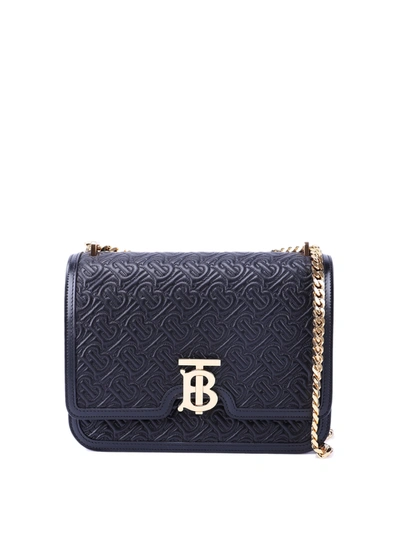 Burberry Tb Quilted Leather Medium Bag In Black