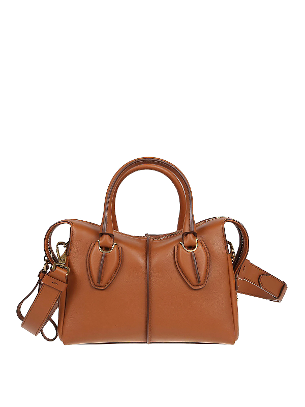Tod's D-styling Micro Smooth Leather Bowling Bag In Light Brown | ModeSens