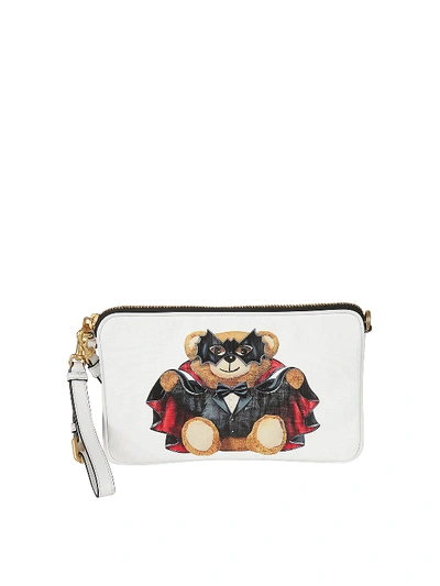 Moschino Bat Teddy Bear Cross Body Bag In White