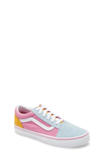 Vans Kids' 'old Skool' Skate Sneaker In Fuchsia Pink/ True White