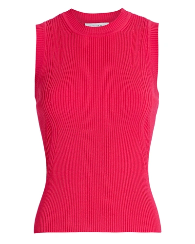 Intermix Abby Sleeveless Rib Knit Top In Pink-drk