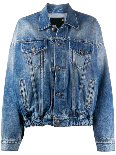 R13 Kelsey Shirred Denim Jacket In Blue