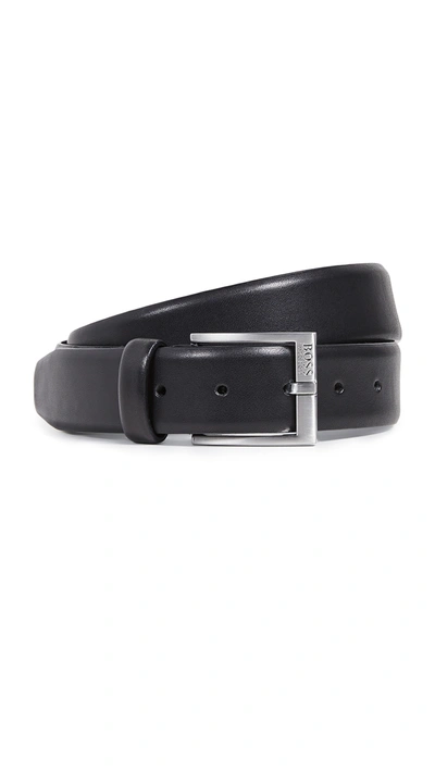 Hugo Boss Erron Leather Belt In Black