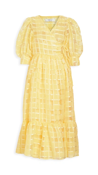 Sister Jane Dolly Wrap Dress In Yellow
