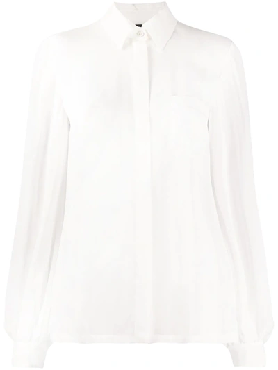 Just Cavalli Concealed Button Blouse In White