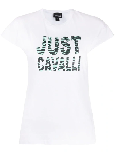 Just Cavalli Logo Print T-shirt In White