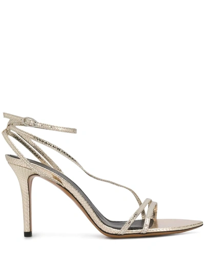 Isabel Marant Axee Leather Sandals In Gold