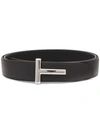 Tom Ford T Buckle Belt In Brown