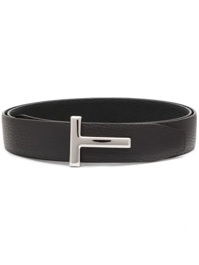 Tom Ford T Buckle Belt In Brown