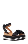 Andre Assous Women's Carlee Wedge Sandals In Black Leather