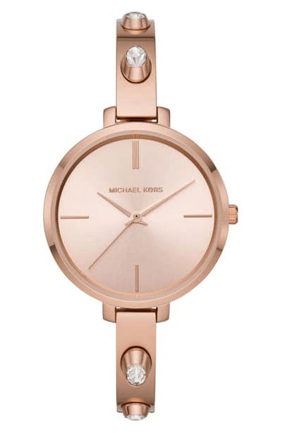 Michael Kors Jaryn Watch Women Rose Gold MK-3631 Crystal Logo Bangle Box Michael Kors Ladies Watch Blakley MK3631 | Watches Prime main image 4