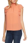 1.state Flutter Sleeve Smocked Neck Blouse In Romantic Apricot