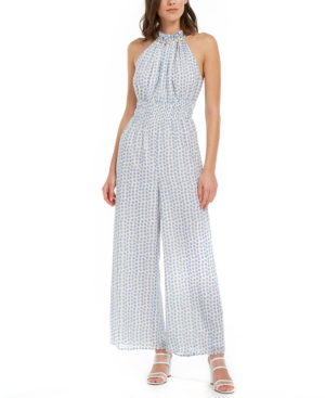 polka dot halter neck jumpsuit
