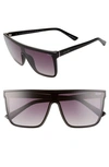 Quay Night Fall 52mm Gradient Flat Top Sunglasses In Black/ Smoke