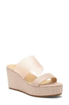 Lucky Brand Brindia Platform Wedge Sandal In Adobe Rose Leather