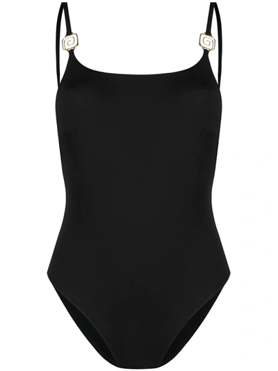 Rixo London Prima Embellished Swimsuit In Black