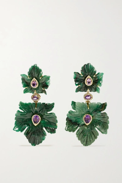 Casa Castro 18-karat Gold Multi-stone Earrings In Green