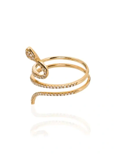 Rosa De La Cruz 18k Yellow Gold Diamond Snake Ring