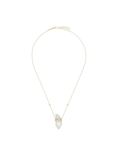 Jacquie Aiche 14kt Yellow Gold Crystal Pendant Diamond Necklace