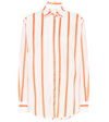 Victoria Beckham Oversized Stripe Cotton-blend Shirt In Orange