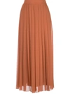 The Row Women's Magda Pleated Silk Skirt In Terracotta