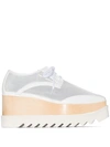 Stella Mccartney White Elyse 80 Flatform Lace-up Shoes