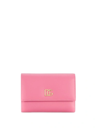 Dolce & Gabbana Dg Tri-fold Wallet In Pink