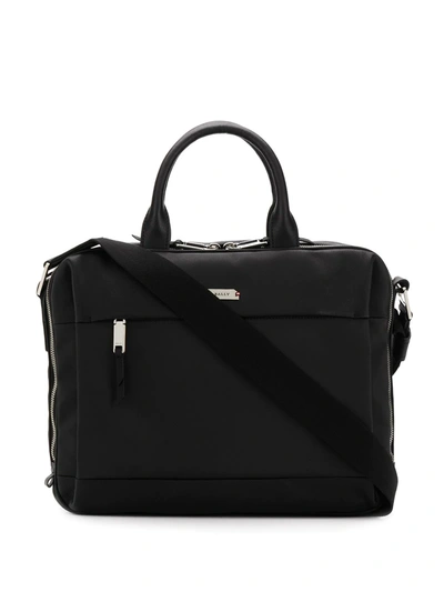 Bally Men's Vaud Nylon/leather Briefcase In Black
