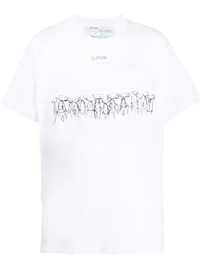 Off-white Futura Atoms Cotton-jersey Oversized T-shirt In White