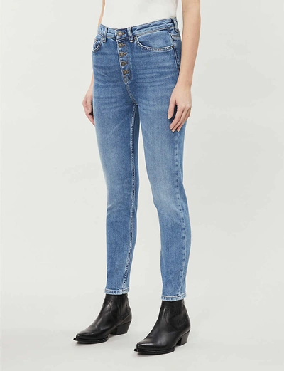 The Kooples Skinny High-rise Stretch-denim Jeans In Blue