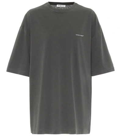 Balenciaga Oversized Copyright Logo Jersey T-shirt In Metallic