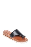 Bernardo Jessi Toe-strap Flat Sandals In Black Leather