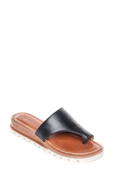 Bernardo Jessi Toe-strap Flat Sandals In Black Leather