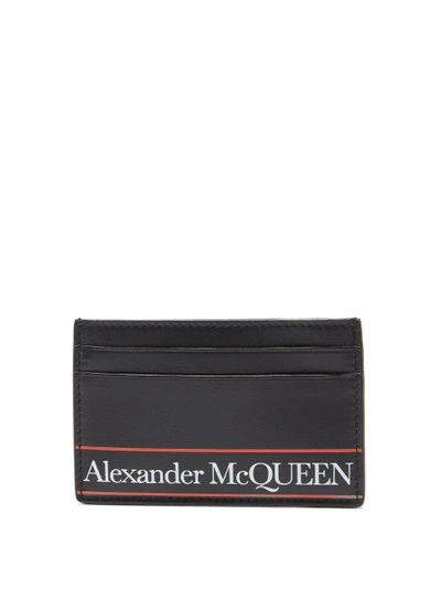 Alexander Mcqueen Leather Card Holder In Black