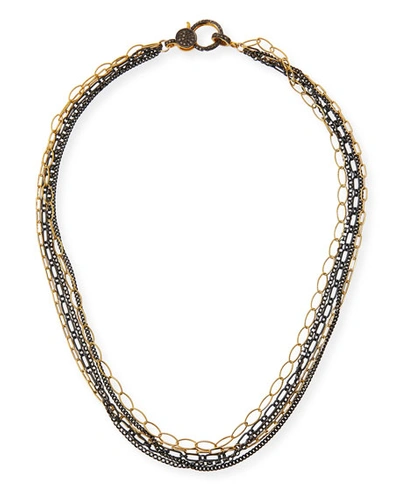 Margo Morrison 5-chain Diamond Necklace, Gold/silver In Yellow/silver