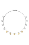 Ippolita 14k Yellow Gold & Sterling Silver Chimera Hammered Disc Dangle Statement Necklace, 16-18