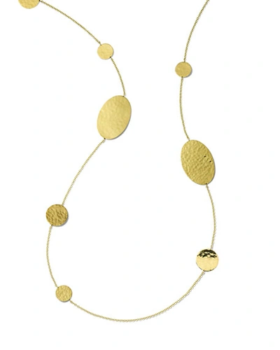 Ippolita Classico Crinkle Oval And Circles Necklace In 18k Gold