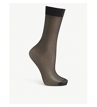 Falke Transparent Ankle Socks In 3009 Black