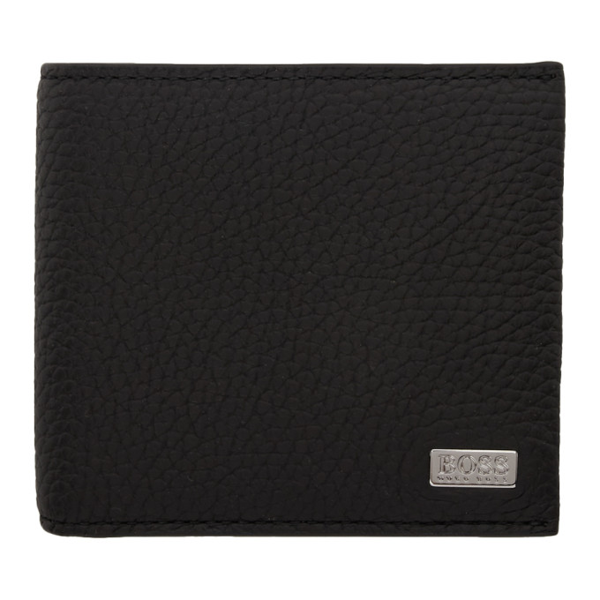 Hugo Boss Boss Grained Leather Trifold Wallet In 001black | ModeSens
