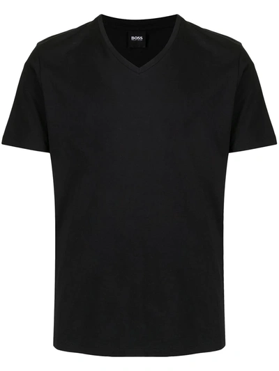 Hugo Boss Boss Signature V-neck T-shirt In Black