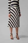 Hugo Boss A-line Pleated Skirt With Block-stripe Print In Patterned