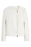 Hugo Boss Regular-fit Jacket In Herringbone Stretch Jersey In Soft Cream