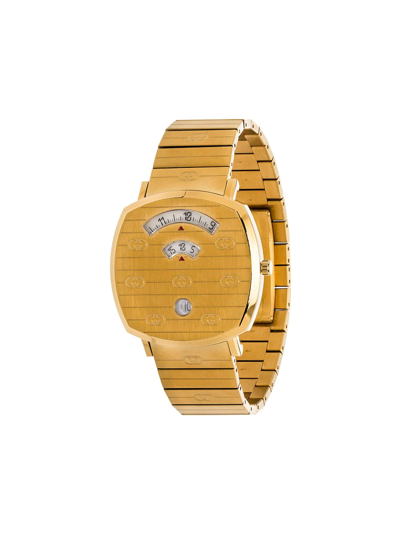 Gucci Grip Three-window Gold Pvd Watch