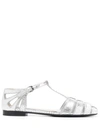 Church's Rainbow Metallic Python-effect Leather Sandals In Silver