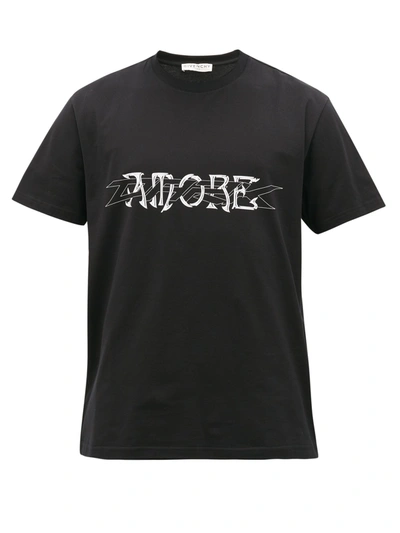 Givenchy Amore-print Cotton-jersey T-shirt In Black