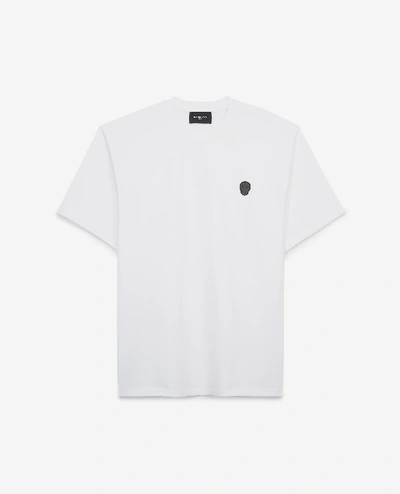 The Kooples Weisses Baumwoll-t-shirt Mit Stickerei In White
