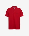 The Kooples Sport Slim Chilli Red Polo Shirt W/officer Collar In Chili Pepper/glacier Gray